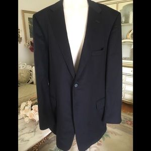 H Freeman Impeccably tailored luxury navy cashmere/silk blend jacket size 46/48